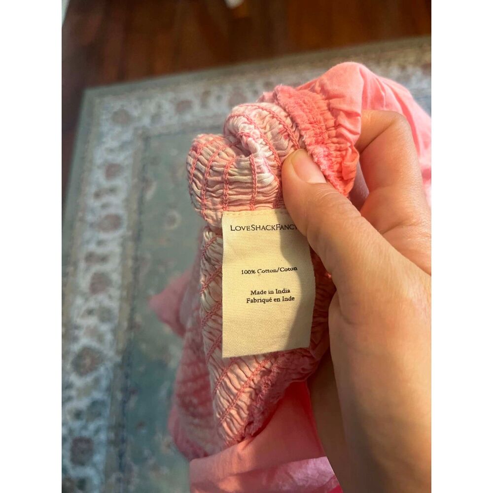 LoveShackFancy Sonora Raspberry Floral Rouched Mini Dress, size M, NWT - Picture 5 of 5